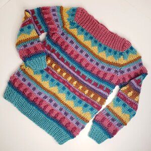 Sweater Bee by Banff Ltd Hand Made In Korea Colorful Soft Sweater Vintage NWOT